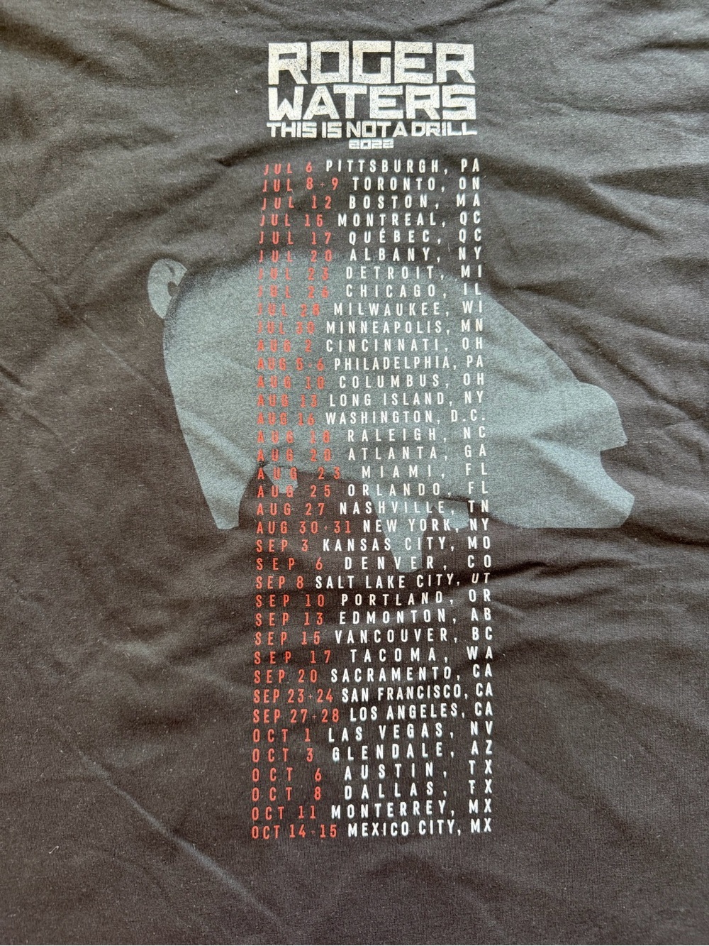 Roger Waters Black This Is Not A Drill Graphic Concert T Shirt 2X NEW Oversized - Picture 8 of 10